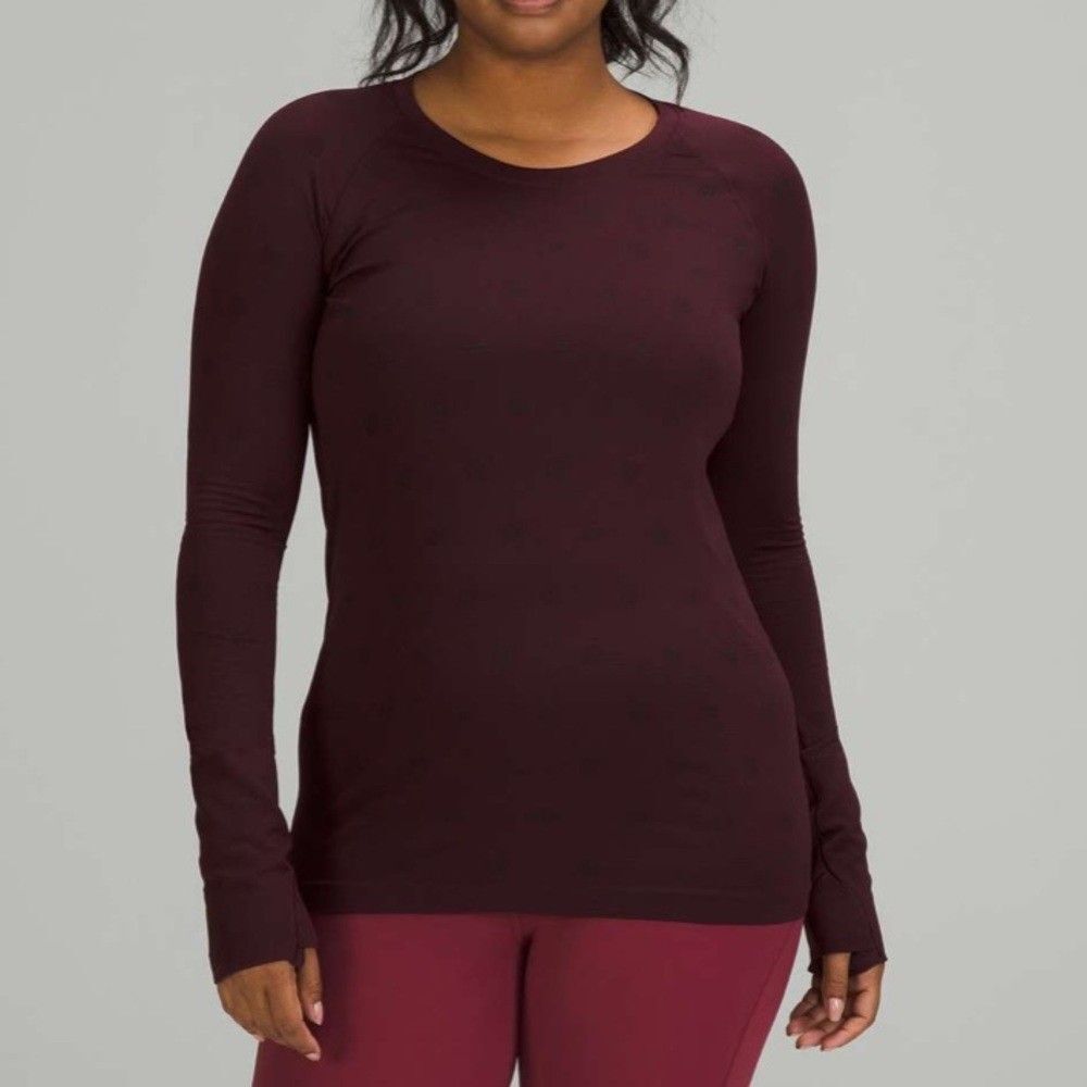 Lululemon Swiftly Tech Long Sleeve Shirt 2.0 *Yogo Pop Cassis / Black Size 8